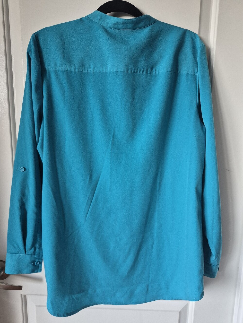 JM Collection Teal Long-Sleeve Utility Tunic Blouse - Women’s Size 12 - Picture 2 of 6
